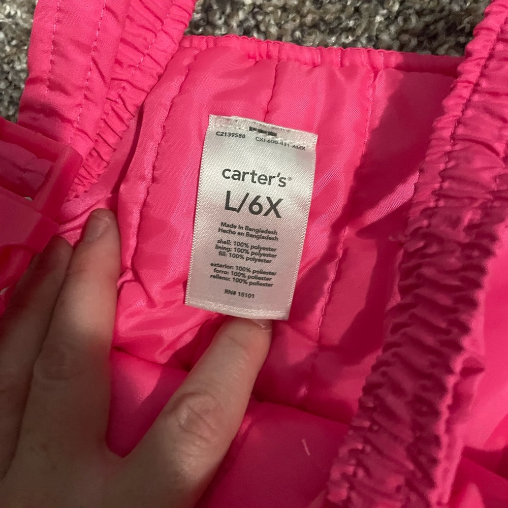 Carter's Bright Pink Snowsuit - Picture 4 of 5